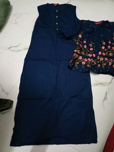 Alena Navy Blue Kurta With Jacket