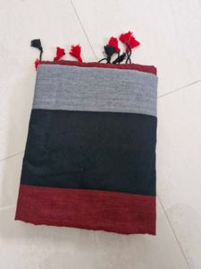 Elegant Black &amp; Red Saree
