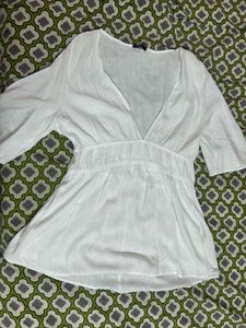 White V-Neck dress