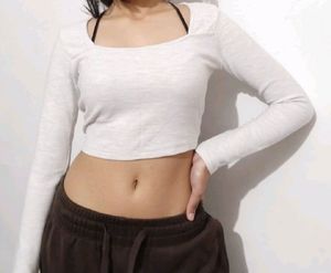 ZARA square neck crop top