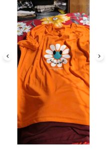 Cute Daisy Graphic Orange T-Shirt