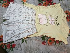 Cute Cat Pajama Set (tshirt+shorts)