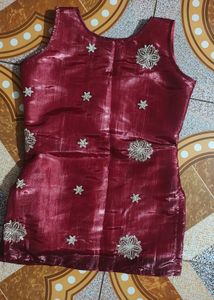 mehroom sleevless kurti stiched by me for sale