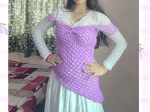 Handmade Crochet asymmetrical offshoulder top