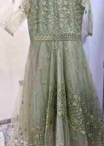Elegant Green Embroidered Gown
