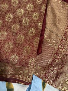 Elegant Red &amp; Gold Banarasi Silk Saree