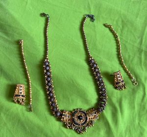 Summer  Sale🔥 Golden Grey Jewellery w Earrings