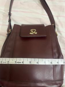Louis Quatorze Burgundy Leather Shoulder Bag