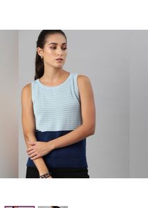 RoadsterCasual Sleeveless Self Design WomenBlue To