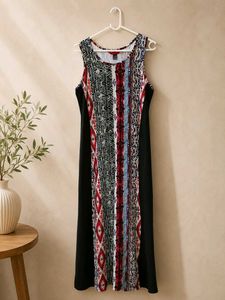 Boho Print Maxi Dress with Slits - (Brand -HOT KIS