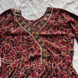 Maroon Printed Festive Kurta | Diwali | Ethnic 🪔