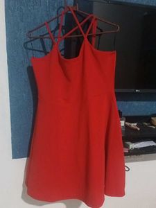 Red Spaghetti Strap Mini Dress