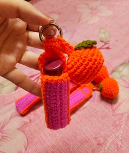 Crochet Orange lipbalm holder 🍊