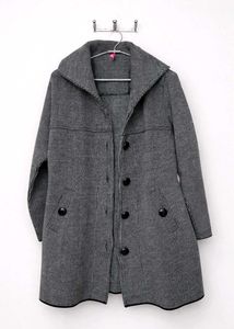 Elegant Gray Wool Blend Coat
