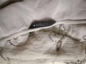 y2k zara organza tulle sequined top
