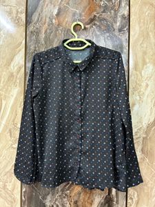 Chic Printed Button-Up Blouse