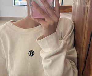 White Cropped Long Sleeve sweat