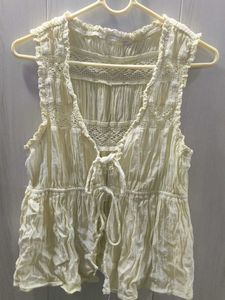 Boho Lace Trim Sleeveless Top