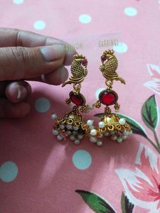 Beautiful Jhumka Earrings with Pearls