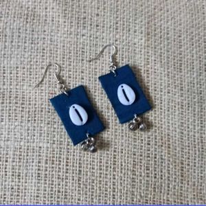 Handmade Blue & White Earrings
