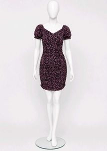 Chic Floral Print Ruched Bodycon Dress