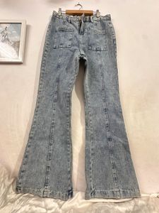 High Waist Wide Leg Denim Jeans
