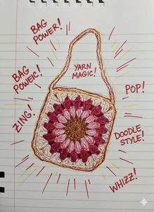 Handmade Crochet Granny Square earpods pouch
