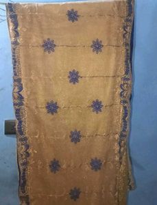 Blue &amp; Gold Embroidered Dupatta