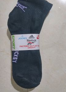 Branded Black Ankle Length Socks Pack Of 3 Pairs