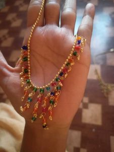 Gold Plated Multi-Color Beaded Necklace