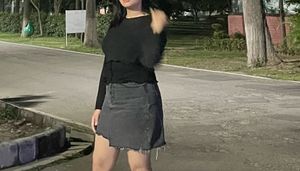 Grey Denim Skirt