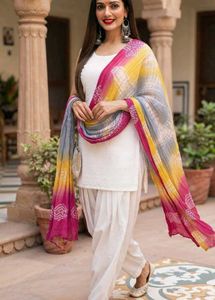 Free Vibrant Tie-Dye Dupatta🌷