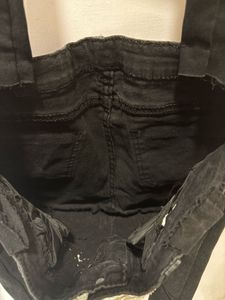 Unique Black Denim Tote Bag