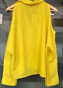 Vibrant Yellow Cold Shoulder Blouse 💛
