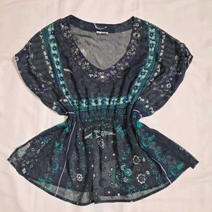 Y2k Vintage 2000s Desi Chatpata Sheer Kaftan Top