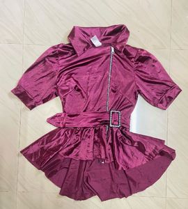 Stylish Purple Peplum Top with Unique Design