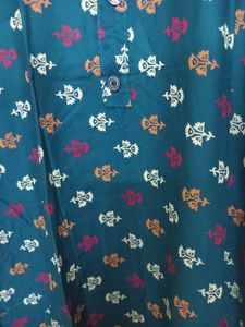 Green Ethnic Print Kurta