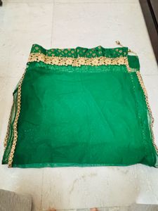 Green Anarkali with bottom and dupatta