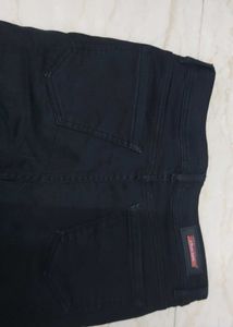 Black Flare Jeans with Rhinestone D