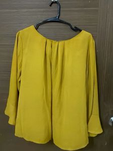 Chic Mustard Yellow Bell Sleeve Top