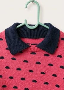 Chic Pink Polka Dot Sweater
