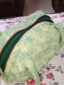 Green Floral Quilted Handbag