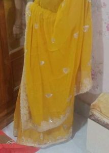 Yellow Embroidered Saree