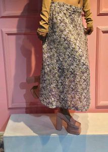 Chiffon Straight floral Skirt
