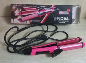 NOVA HAIR STRAIGHTENER 2 IN 1(SET OF 1) , 1.5 m cord lenght, two min heat up time