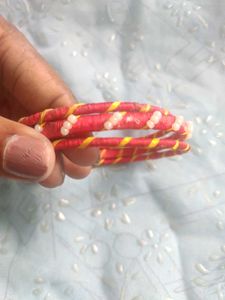 Red & Yellow Striped Bangles