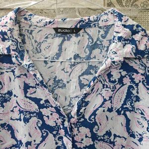 Zudio Floral Print Button-Up Top
