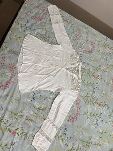 Stylish White Lace Detail Top