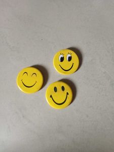 Vintage Smiley Face Buttons (Set of 3)