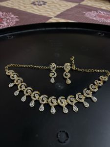 Gold-Tone Rhinestone Choker Necklace set